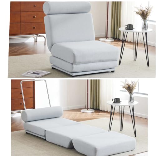Light Grey-Blue Memory Foam Folding Sofa Bed Z854703