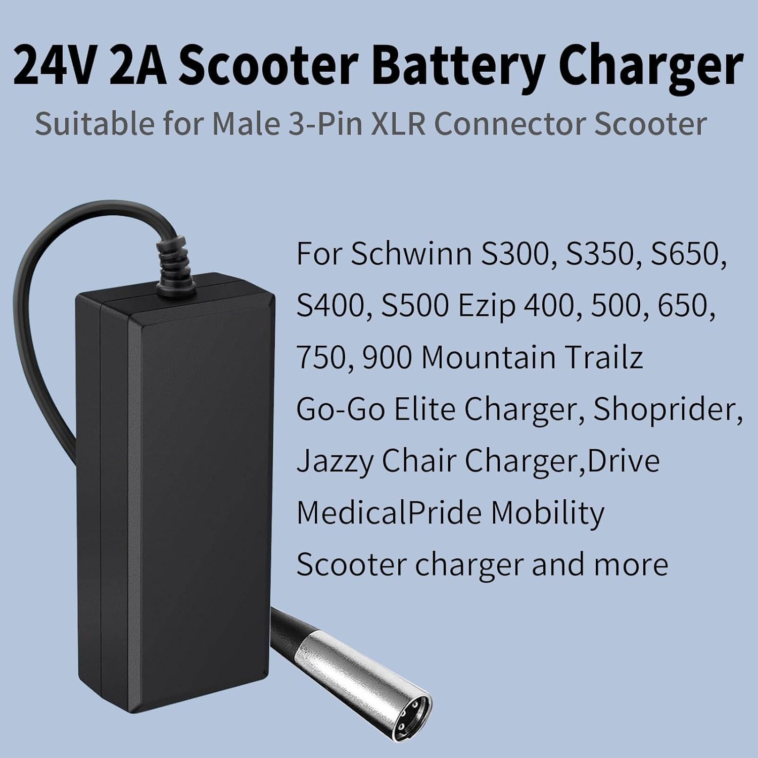 24V 2A 3-Pin XLR Electric Scooter Battery Charger D331968