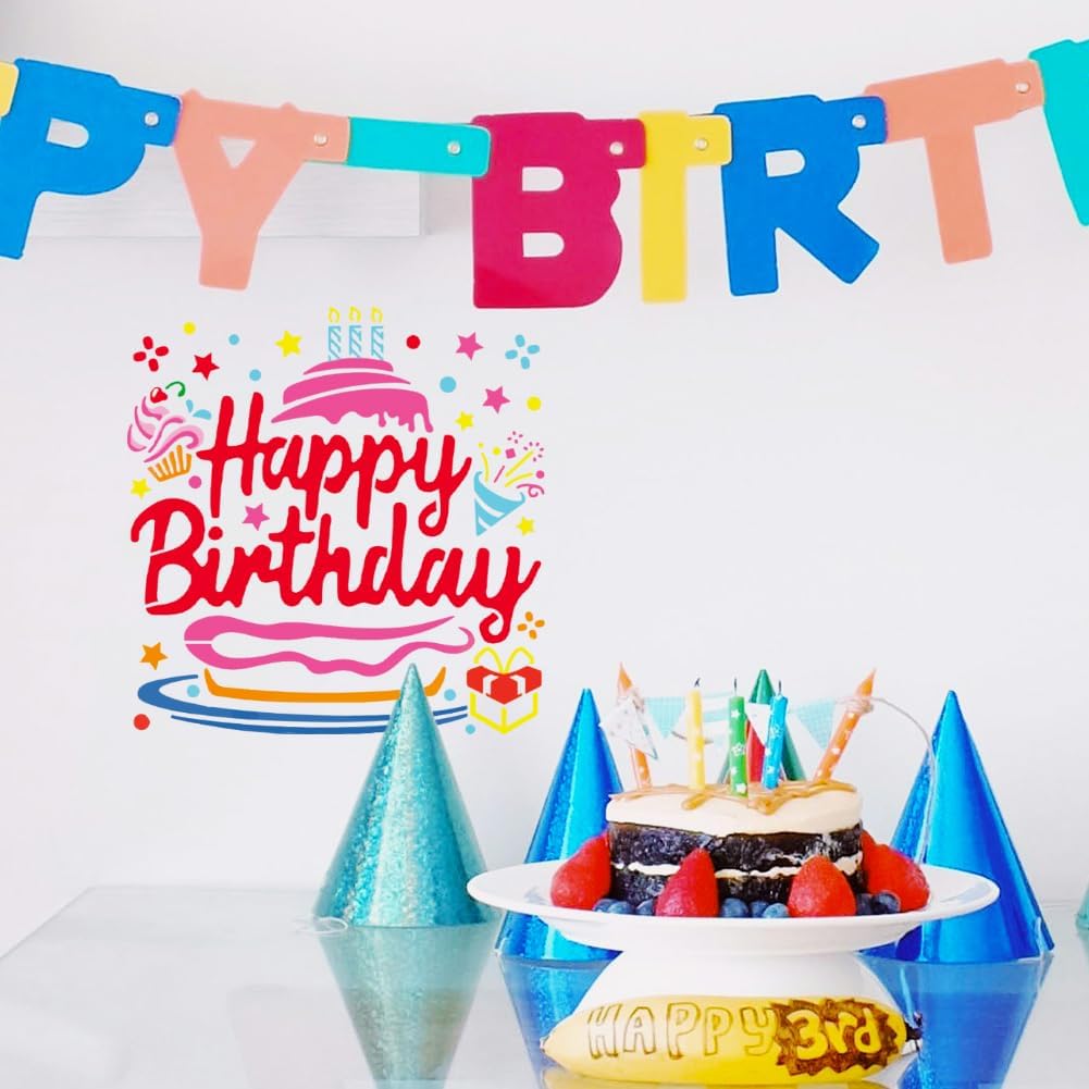 Reusable Birthday Cake Art Stencil for Painting W468