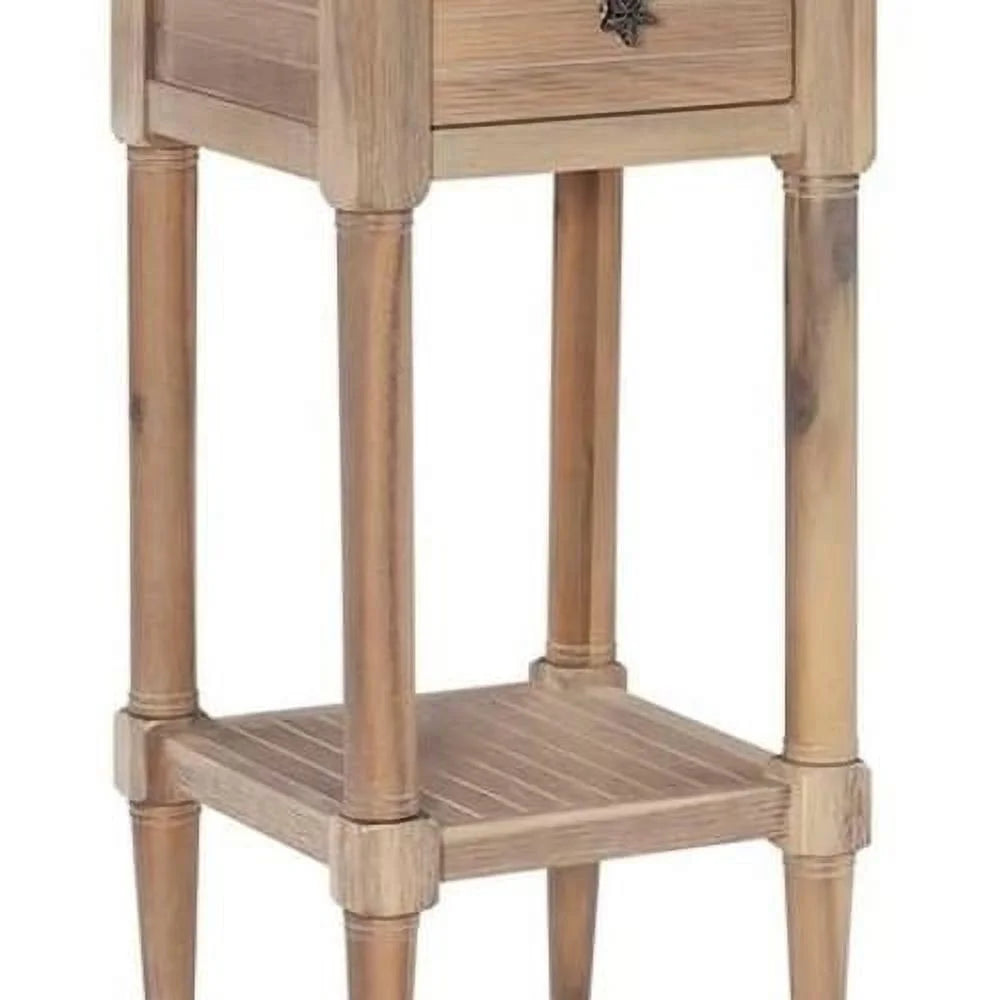 Natural Wood Accent Side Table Set Of 2 U9330