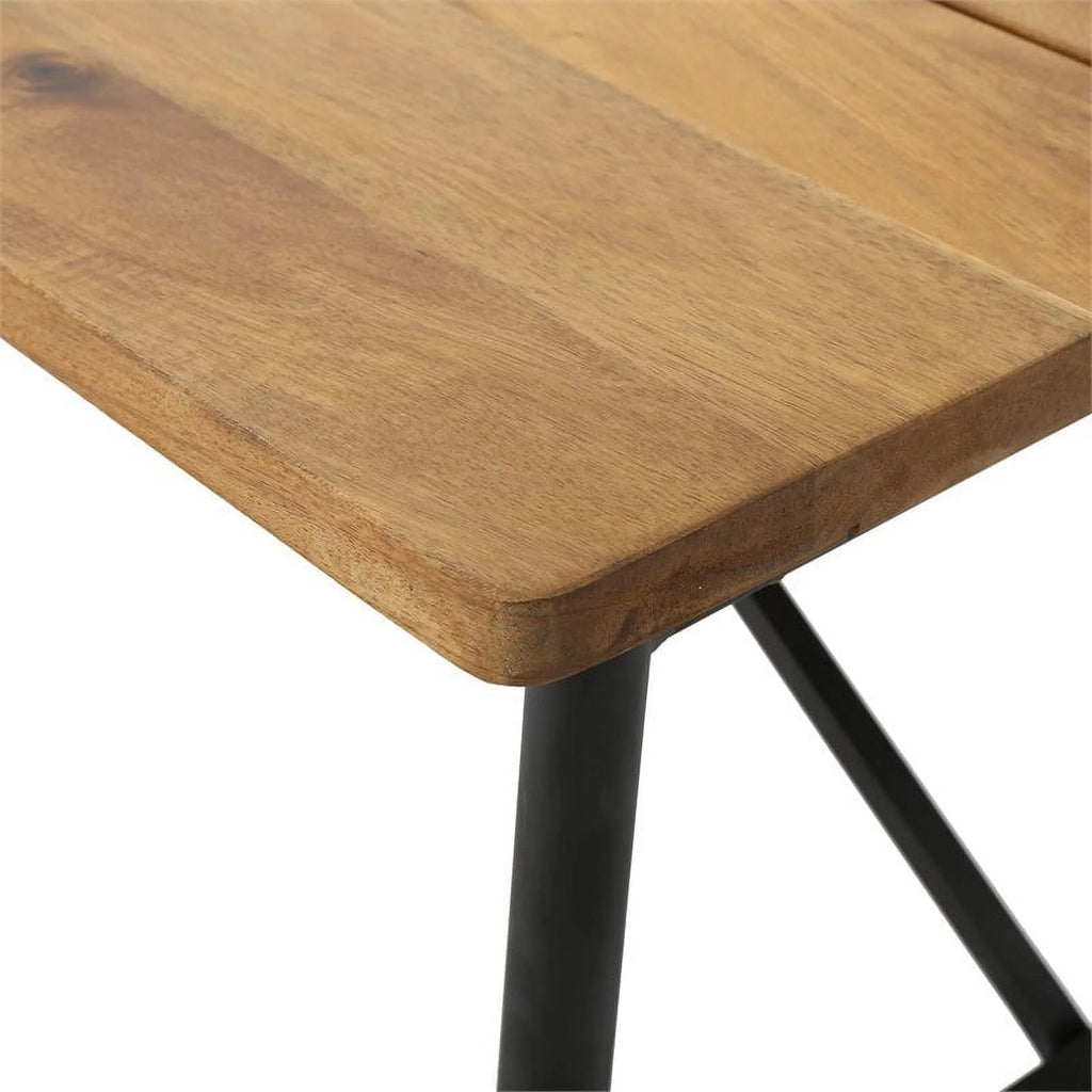 Brown Black Acacia Wood and Iron Coffee Table U689