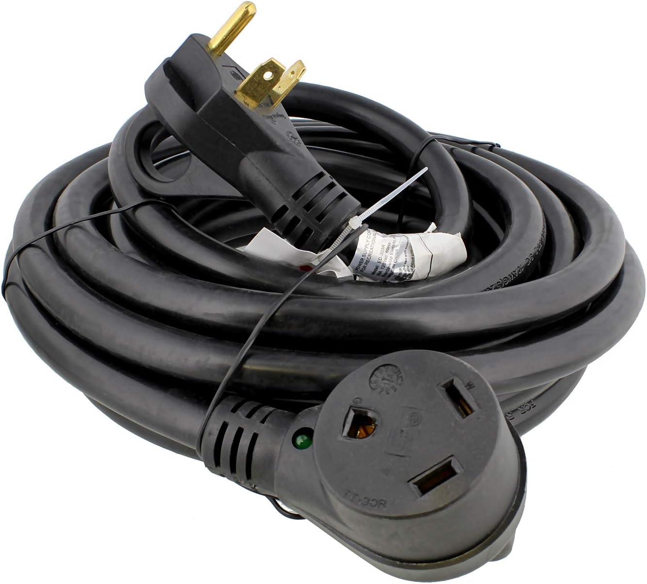 30 AMP 25ft RV Power Cord with Grip Handle & Indicator Light N814