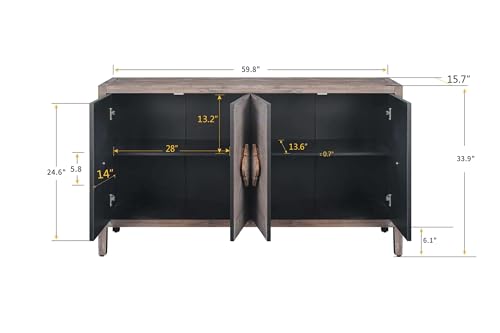 Black Storage Cabinet with 4 Doors I461