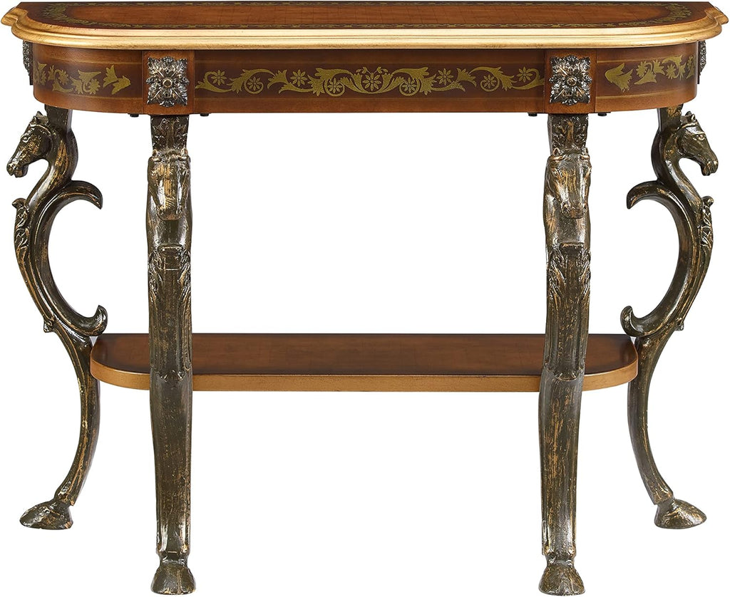 Brown and Gold Console Table 42 x 31.5 x 15.5 D7186