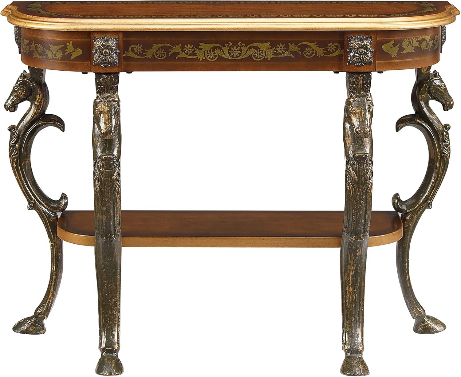 Brown and Gold Console Table 42 x 31.5 x 15.5 D7186