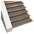 Set of 15 Gray 9 in. x 36 in. Carpet Stair Treads M213676