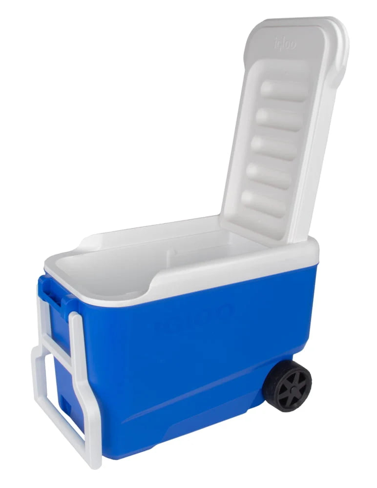 Blue 38 QT Hard-Sided Ice Chest Cooler with Wheels Z1489