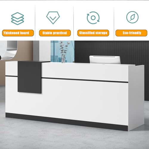 U-Shaped Wooden Reception Desk with Lockable Drawer S4397