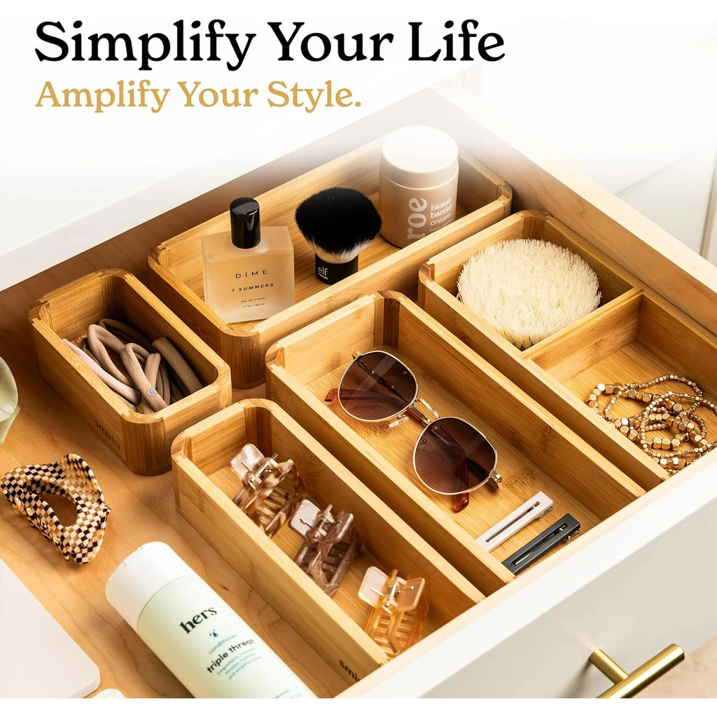 3-Piece Bamboo Kitchen Drawer Organizer Set H44961
