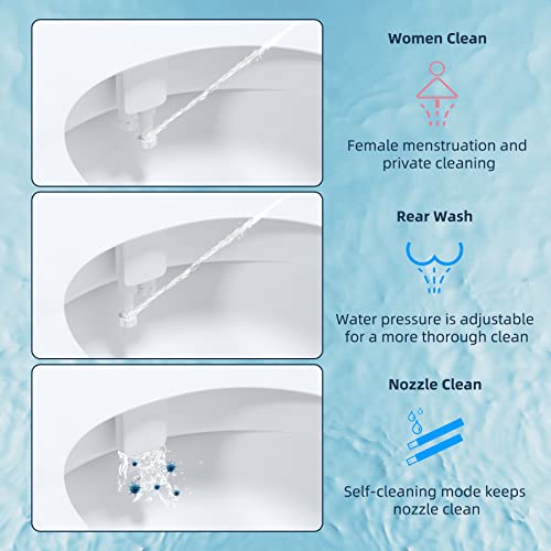 Black Non-Electric Mechanical Bidet Toilet Seat Attachment with Dual Nozzle J925923