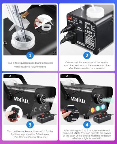 600W Smoke Machine with RGB LED Lights and Remote Control M332