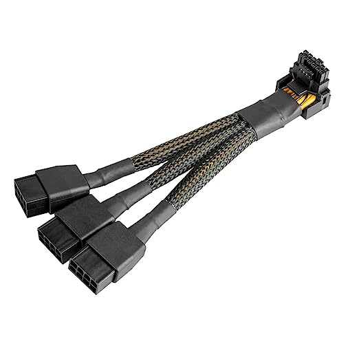 PCIE 5.0 Power Supply 3x8 Pin to 16Pin Mini 12+4Pin 12VHPWR 600W PSU Extension Cable 16AWG R6540