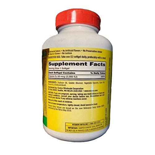Extra Strength D3 50 mcg, 600 Softgels V93315