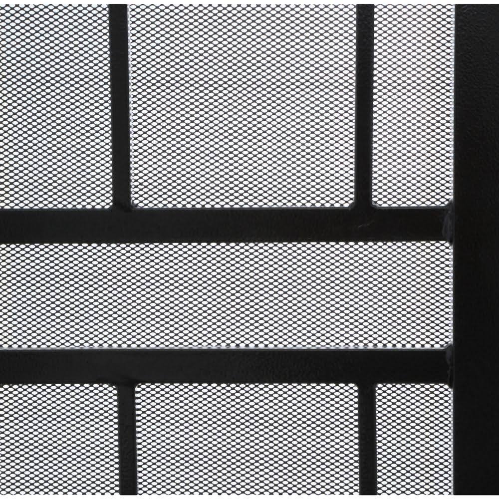 36 in. x 80 in. Black Steel Security Door with Expanded Metal Screen F8452