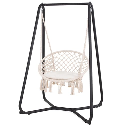 Grey Hammock Chair with Stand I733