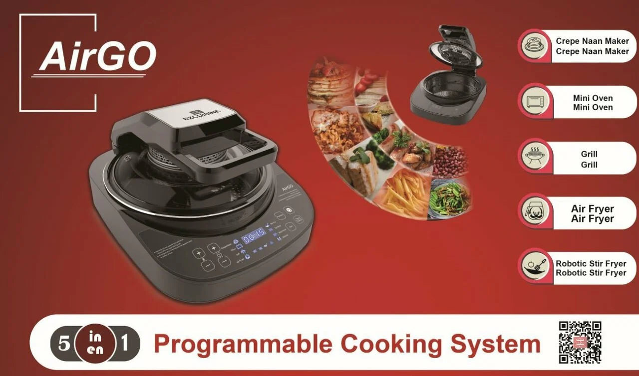 5-in-1 Cooking System Crepe Naan Maker Mini-Oven Indoor Grill Air Fryer Robotic Stir Fryer X737