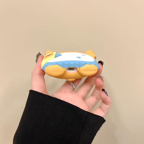 3D Cartoon Silicone Protective Cover with Keychain for AirPods 1/2 Case F99022