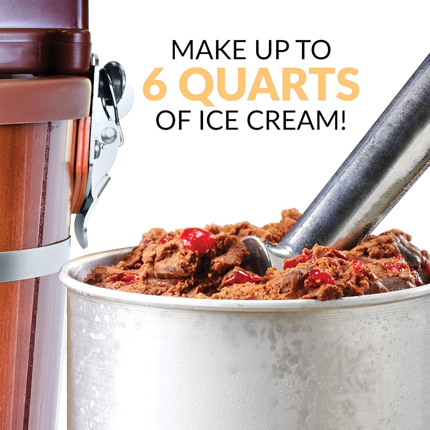 Dark Wood 6 Quart Electric Ice Cream Maker O30656