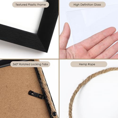 2 Pack Black 3 Openings Vertical Hanging Photo Frame Set for 5x7 inch Pictures K672