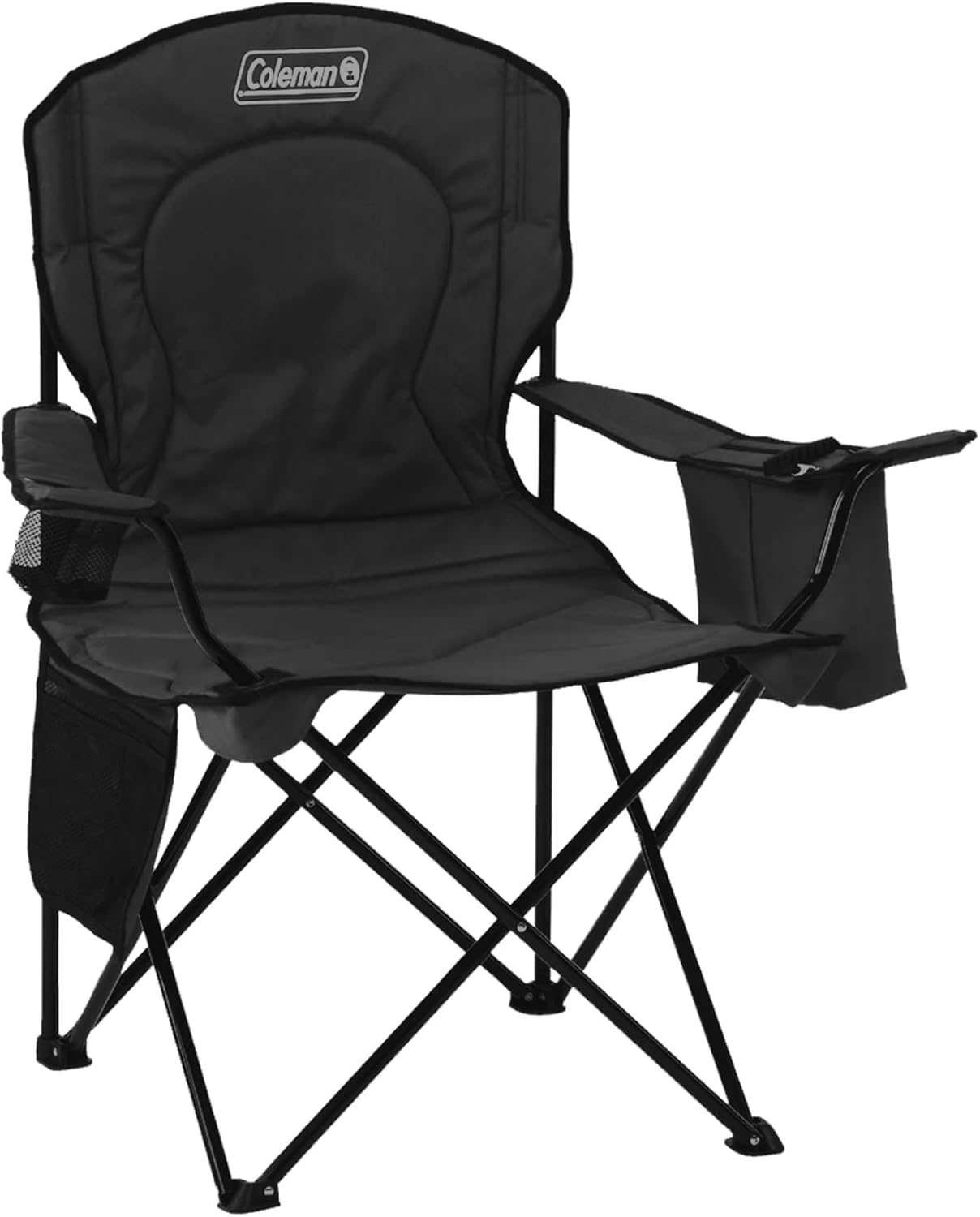4/6 Person Dark Room Camping Tent with Screened Porch, Folding Beach Chair with Built in Drinks Cooler K35581