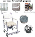 Multifunction Wheeled Mobile Toilet Commode Shower Chair Wheelchair with Wheels L946