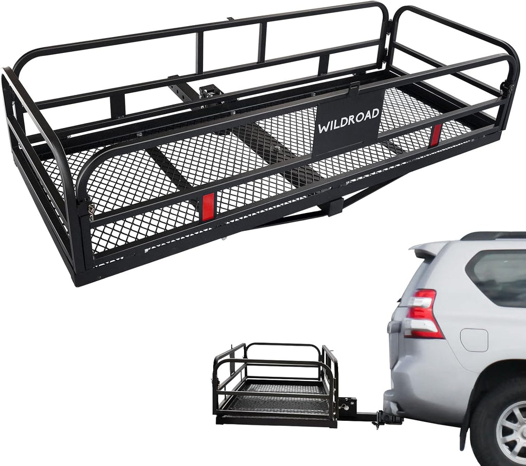 Hitch Mount Cargo Carrier Basket 500 LBS Folding 60 x 25.6 x 13.8 I4153