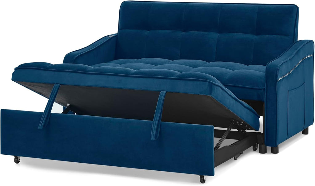3 in 1 Convertible Sleeper Sofa Couch with Pull Out Bed D56010