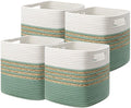 Set of 4 Water Hyacinth Storage Bins with Handles, Brown P68501