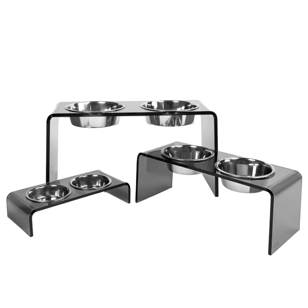 Acrylic Double Bowl Elevated Pet Feeder R312