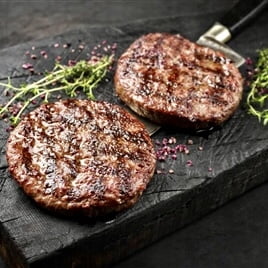 15-16 Thick Patties Freeze Dried Hamburger Ground Beef Patties in a #10 Can Q3947