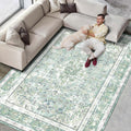 Sage Green 5×7 Washable Area Rug U98379