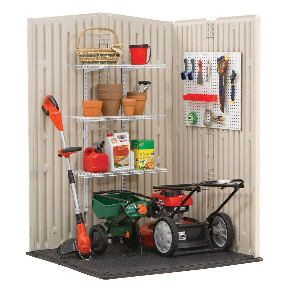 Medium Vertical Storage Shed, Resin, Beige, 72" H x 53.2" W x 57" L P6096