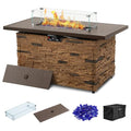 Propane Fire Pit Table with Glass Wind Guard and Lid Z2133