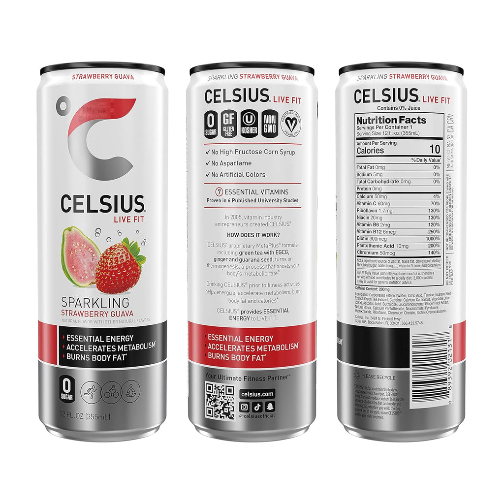 Strawberry Guava Energy Drink, 12 Fl Oz (Pack of 24) A551