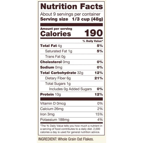 16 oz Pack of 4 Gluten Free Rolled Oats O22574