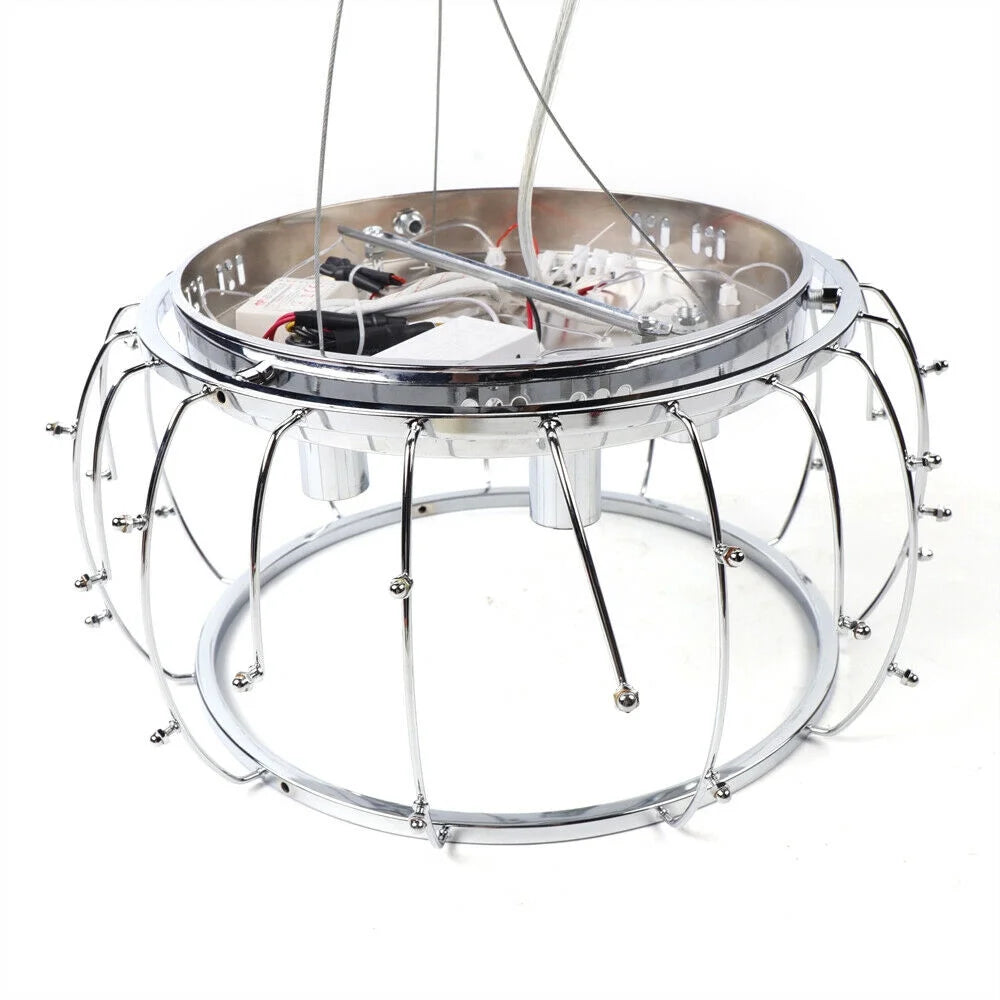 Pink Rose Flower Crystal Pendant Ceiling Lamp O308785