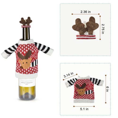 3Pack Christmas Wine Bottle Covers Reindeer Red K411696