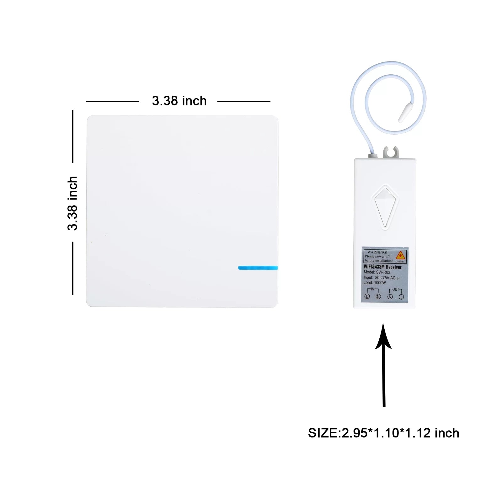 Smart Light Switch WiFi Wall Wireless 2x 1-gang Switch G73266