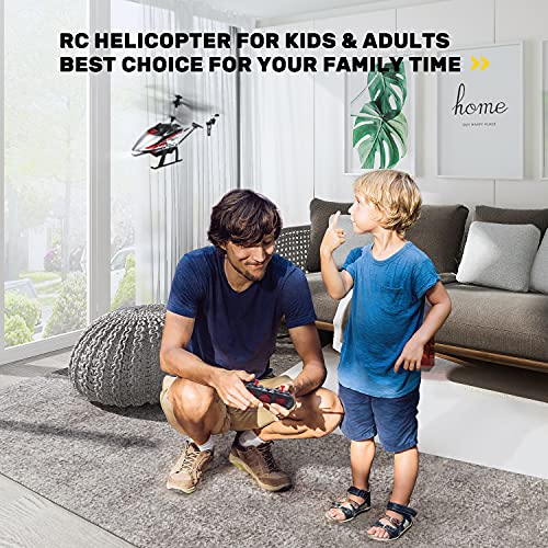 RC Helicopter with LED Lights, 2 Batteries, USB-C Charging T541