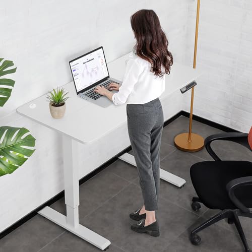 55'' x 24'' Electric Adjustable Height Sit Stand Desk with Charging Station (Oak) O6843