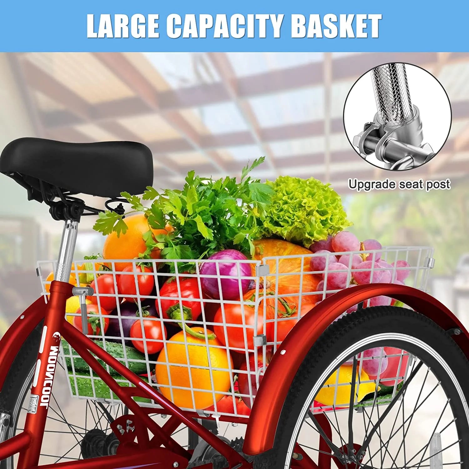 26 inch 7 Speed Adult Tricycle with Basket S7722