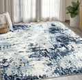 Blue White Grey Contemporary 5' 3" x 7' 6" Non-Shed Area Rug G891151