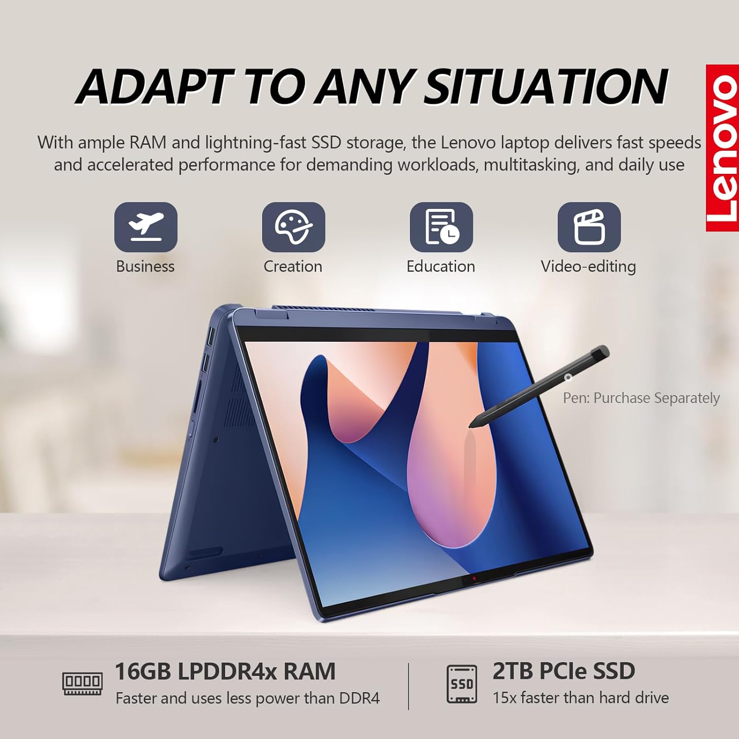 14 Inch FHD Touchscreen 2 in 1 Laptop, Intel Core i5, 16GB RAM 512GB SSD, Windows 11, Backlit Keyboard P28841