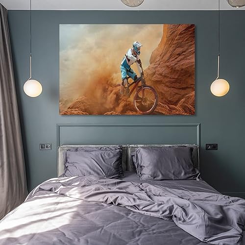 Bike Canvas Wall Art Cyclocross Posters Extreme Sport Canvas Painting C411