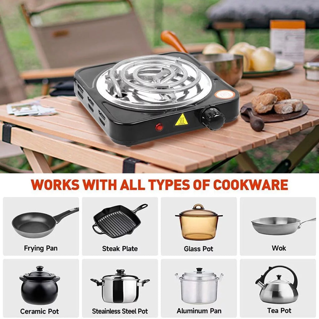 Electric Stove Dual Burner Portable Compact Hot Plate R684854