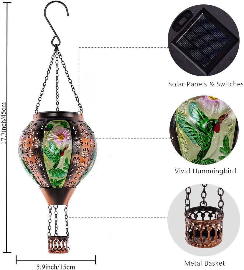 Metal & Glass Solar Lantern with Candle Holder U767354
