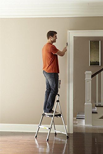 2 Step Folding Step Stool, Aluminum/Black J911