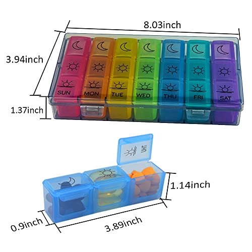 7 Day Pill Organizer with Removable Tray L2106