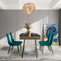Green Velvet Set of 4 Dining Chairs with Metal Legs L751