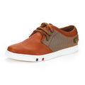 Mens Mesh Leather Sneakers Slip On Lace Up Shoes TAN K5438